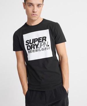 Superdry Japan Block Férfi Pólók Fekete | RYGWS5613